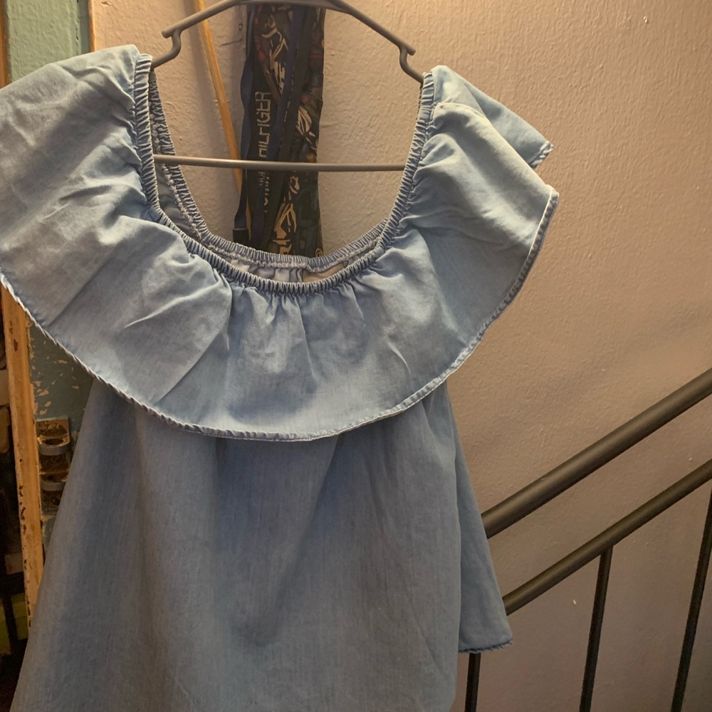 Vero Moda Blue Sleeveless Ruffled Blouse